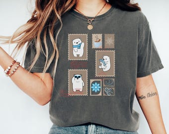 Polar Bear Comfort Colors Stamp t shirt, Christmas gift, polar bear gift, polar bear t shirt, polar bear shirt, bear lover t shirt gift