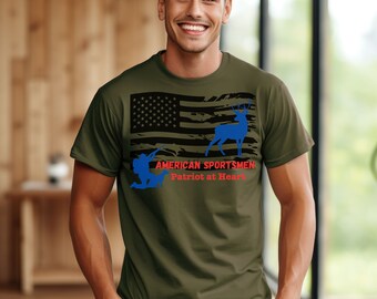 American Sportsman Deer Hunting T-shirt: Patriotic Hunter Tee