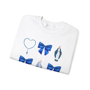 Retro Virgin Mary Bow Sweatshirt: Faith Based Apparel image 9