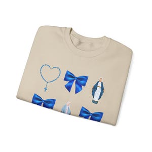 Retro Virgin Mary Bow Sweatshirt: Faith Based Apparel image 8