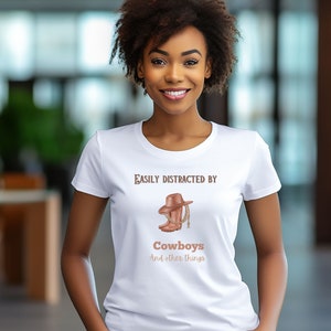 Cowboy Tee Shirt, Western Shirt, Women&#39;s Graphic Tee, Rodeo Clothes, Cute Cowgirl Top,
