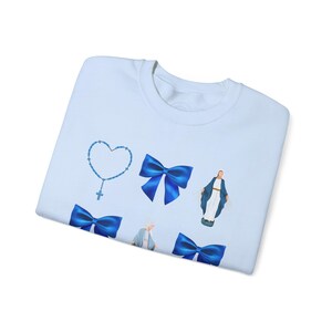 Retro Virgin Mary Bow Sweatshirt: Faith Based Apparel image 10