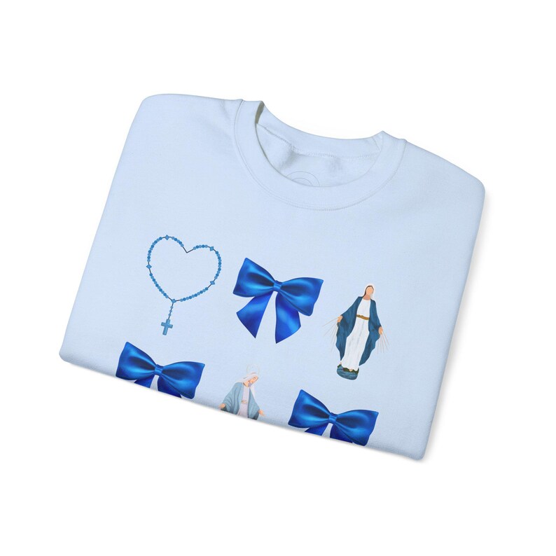 Retro Virgin Mary Bow Sweatshirt: Faith Based Apparel image 10