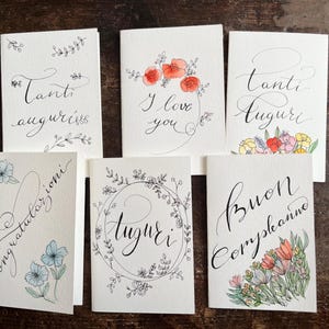 Biglietti di auguri fatti a mano - SET di 6