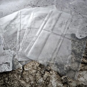 Pochettes pour classeur A5 dépolies - Pochettes multi-compartiments avec rabat