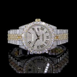 Reloj de lujo, reloj de moissanita VVS1 de corte brillante, reloj de moissanita de estilo hip hop, colección de relojes de moissanita, relojes automáticos con diamantes para regalo