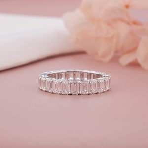 0.30 CT Emerald Cut Lab Grown Diamond Eternity Band, Wedding Band, Lab Diamond Wedding Band, Anniversary Gift Ring, Emerald Cut Diamond Band