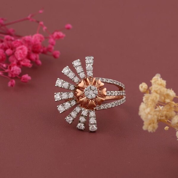 Regal Radiance: Premium Round Cut Moissanite Diamond Ring - Ultimate Sophistication and Elegance