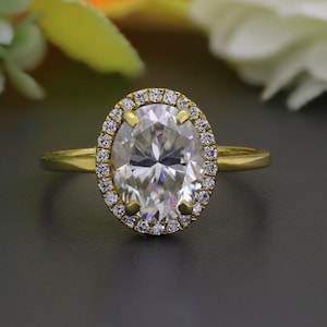 1.50ct Oval Cut Lab Grown Diamond Engagement Ring Oval Diamond Ring Oval Promise Ring Oval Diamond Wedding Ring 14K Gold Anniversary