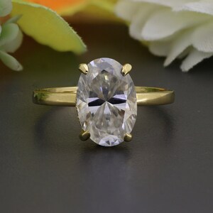 2.5CT Elegant Oval Cut Lab Grow Diamond Hidden Halo Wedding Ring , Lab Diamond Ring In 14KT Yellow Gold Anniversary Gift for Her