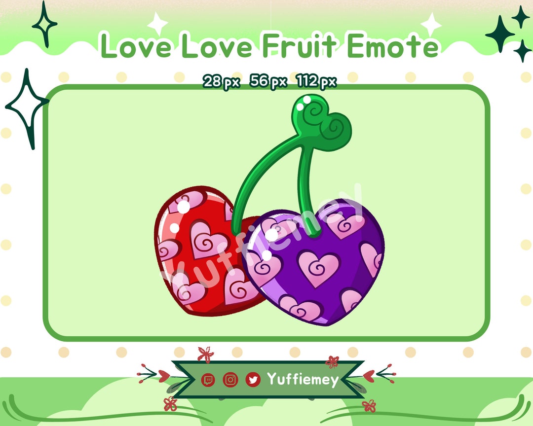 Love Love Fruit one Piece Emote twitch, Youtube, Discord Etsy