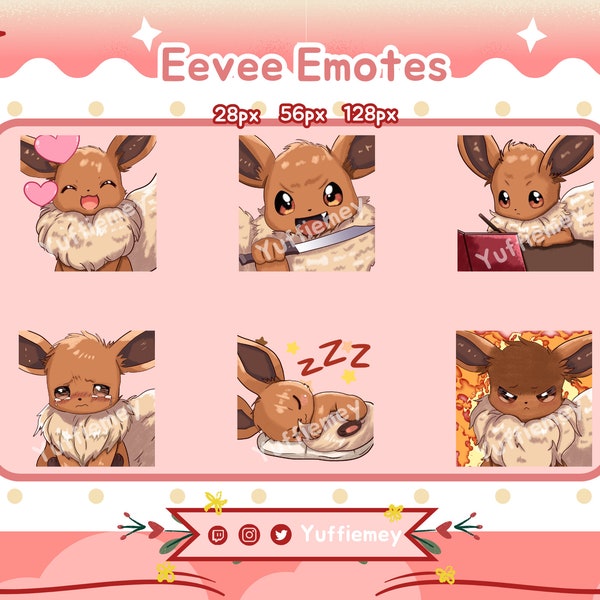 Eevee Pokemon Emote Pack (for Twitch/ Discord)