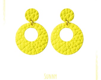 Boucles d'oreilles cuir puce "Sunny"