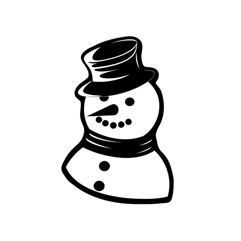 Snowman SVG, Snow Man With A Top Hat, Cute Snowman, Snowman PNG