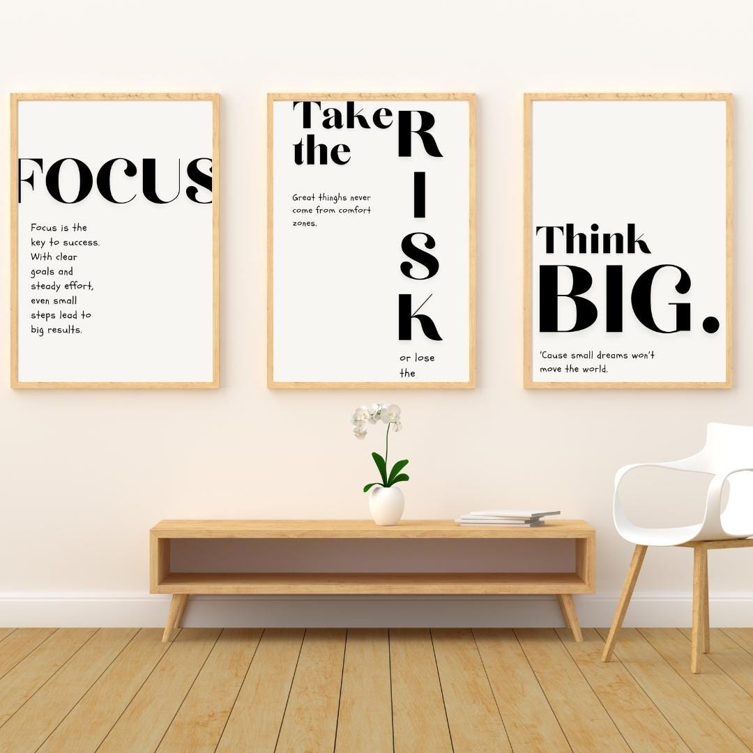Motivational Quote Trio - Set of 3 Digital Prints - Inspirational Wall ...