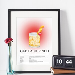 Ouderwetse Wall Art-Cocktail Art Print-Minimal Art-bar cart accessoires-Cocktail Art-Bar Cart Prints-Happy Hour Art Prints
