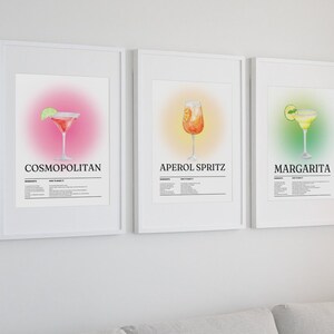Trio Wall Art-Cocktail Art Print-Minimal Art-bar cart accessoires-Cocktail Art-Bar Cart Prints-Happy Hour Art Prints