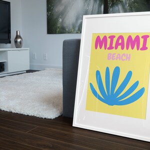 Miami Beach, Florida Digital Art Print Travel Prints, Wall Art Set Trendy, Preppy Posters, Travel Artwork, College Poster