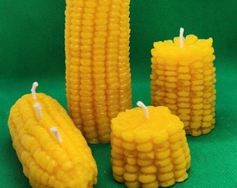 Corn Cob Beeswax Candle / Fall Candle / Harvest Candle/ Pure Beeswax /Thanksgiving Candle / Unscented / Honey Holler Beeswax