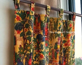 FREE SHIPPING - Indian Vintage Cotton Velvet Fabric Curtains Handmade Decorative Boho Hippie Curtain, Room Decor Curtain, Window Decor