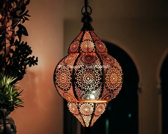 SPEDIZIONE GRATUITA - Plafoniere dorate moderne turche vintage marocchine dall'aspetto antico Lampada a sospensione a sospensione a lanterna per la casa Lampada a sospensione araba orientale