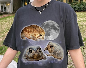 Three Desert Rain Frogs Moon Shirt, Oversized Meme Tee, Breviceps Vintage Tshirt, Funny Cat Lover Gift, Graphic Comfort Colors® Tshirt