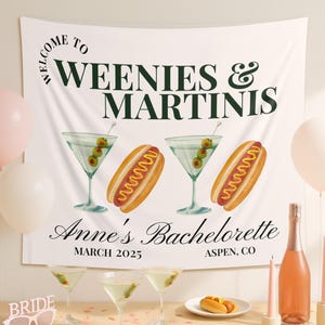 Weenies & Martinis Bachelorette Banner: Customizable Party Decor