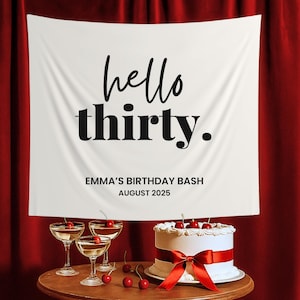 Black and White 30th Birthday Banner: Minimalist Party Decor