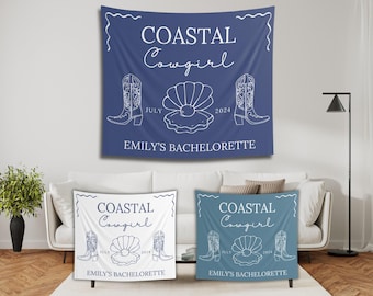 Coastal Cowgirl Bachelorette Banner: Personalized Beach Party Decor