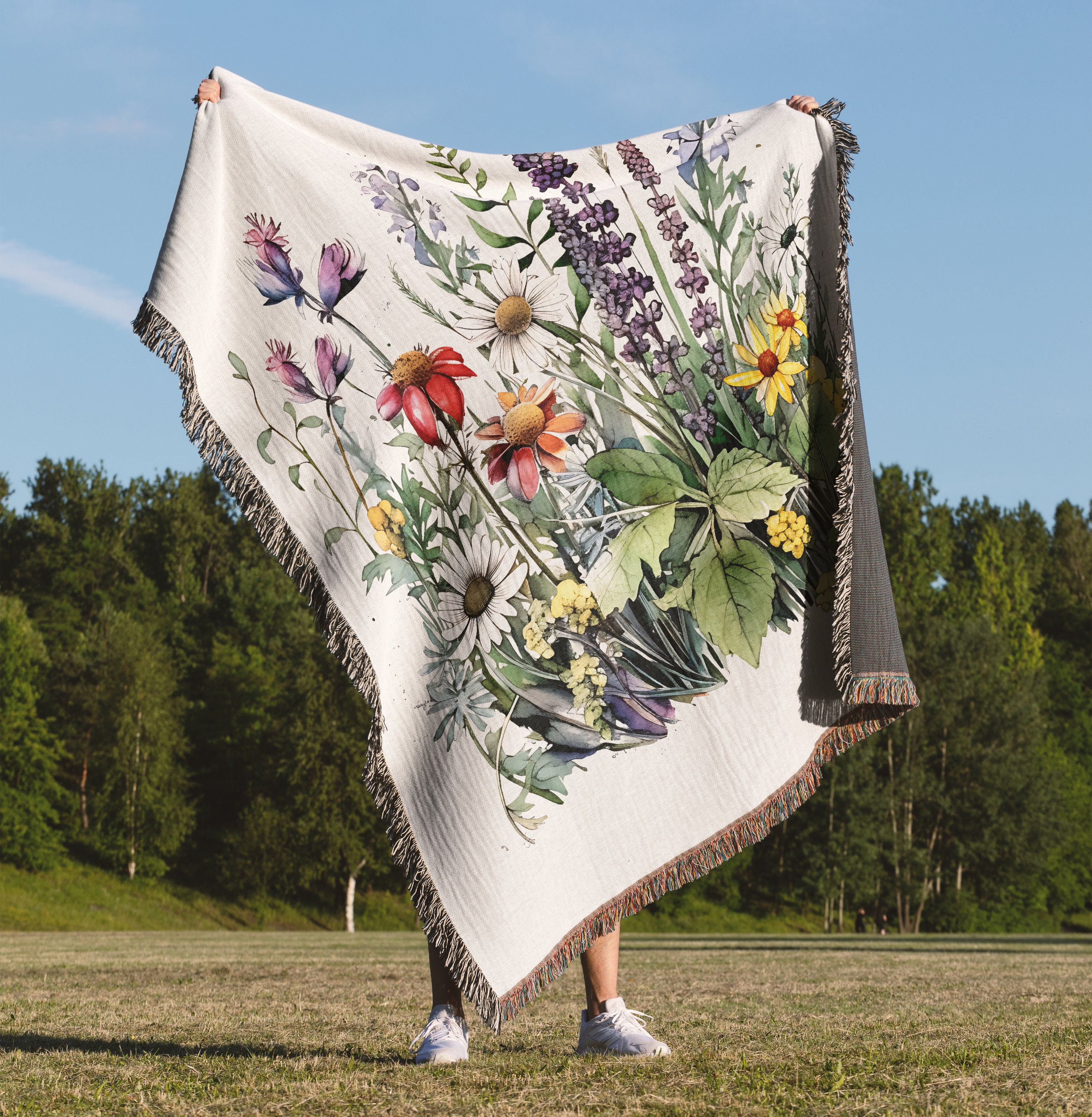 Discover Gardener Woven Blankets, Garden lover Bed Throw, Gift for flower lover