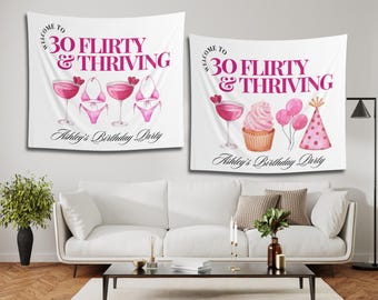 30 Flirty & Thriving Birthday Banner: Custom Party Decor