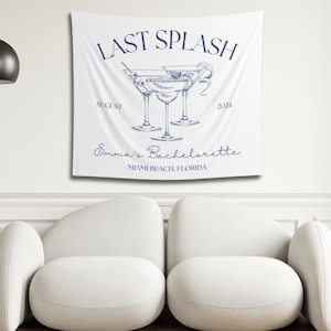 Last Splash Bachelorette Tapestry: Custom Coastal Party Backdrop