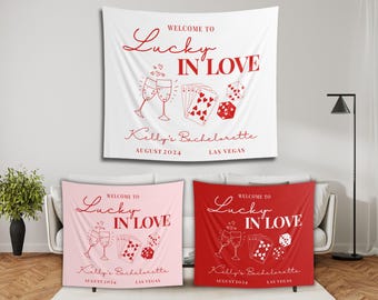 Lucky In Love Bachelorette Tapestry: Vegas Casino Theme