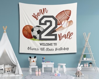 Born to Ball Birthday Banner: Custom Sports Party Decoration