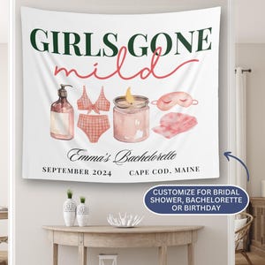 Girls Gone Mild Bachelorette Banner: Custom Sleepover Party Tapestry