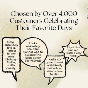 The image is a collage of three speech bubbles, each containing a different positive sentiment about a customer's favorite day. The text in the speech bubbles expresses gratitude and appreciation for the customer's loyalty and the quality of the products or services provided.