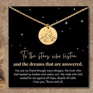 Night court necklace, to the stars who listen necklace, romantasy jewellery, Bookish gift for book lovers, City of Starlight gift for her