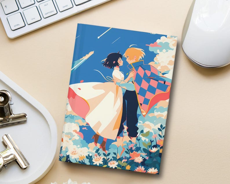 Ghibli Anime Journal: Moving Castle, Howl & Sophie, Vintage Style image 1