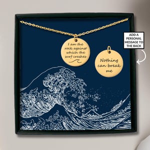 Gwyn friendship necklace, I am the rock against which the surf crashes, Valkyrie Merch, ACOSF jewelry, Romantasy necklace,fantasy book lover