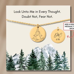 2025 youth theme necklace look unto christ, Lds youth theme 2025 look unto christ, Christus Pendant D&C 6:36, LDS 2025 YW Christian gift