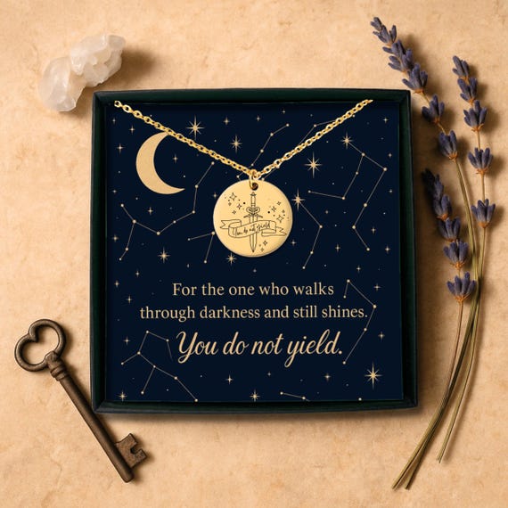 【Monday Edition】Fleeting Light Necklace You Do Not Yield Book Quote Necklace, City of Starlight