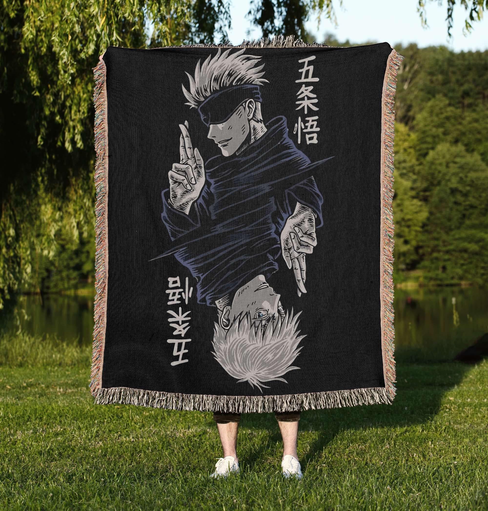 Anime Woven Blankets, Anime Fleece Blanket, Black Friday Gojo Gift