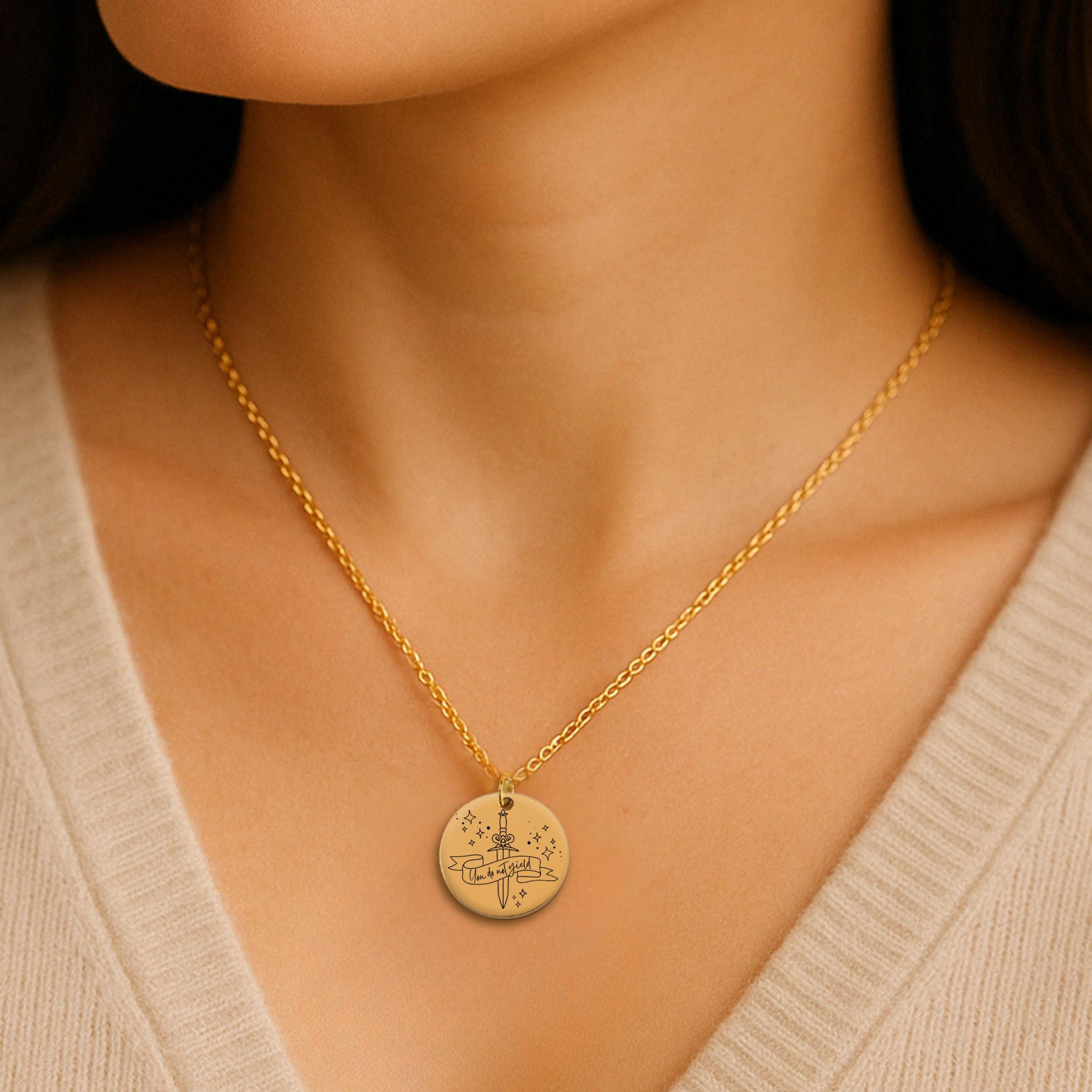 You Do Not Yield Book Quote Necklace, City of Starlight