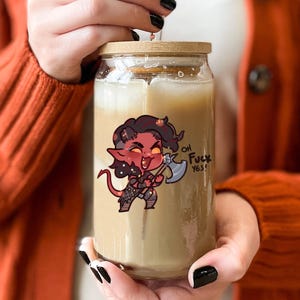 Karlach Gamer Glass Tumbler: Funny RPG Gift image 2