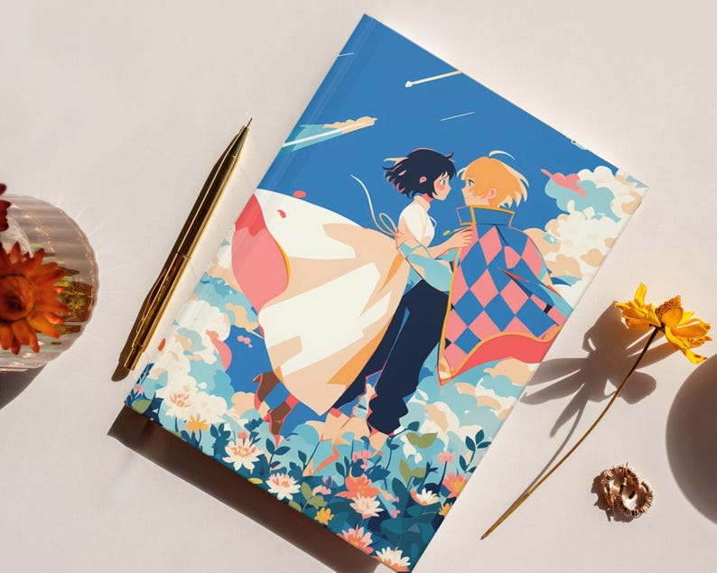 Ghibli Anime Journal: Moving Castle, Howl & Sophie, Vintage Style image 7