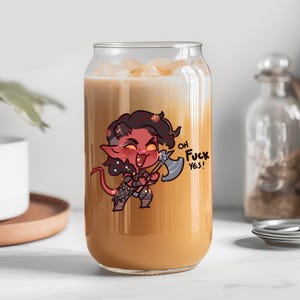 Karlach Gamer Glass Tumbler: Funny RPG Gift image 6