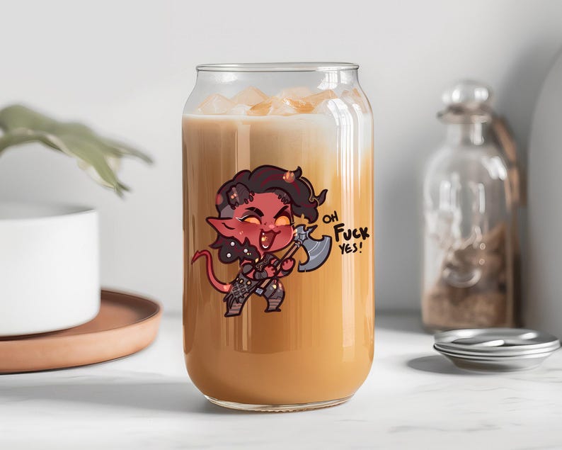 Karlach Gamer Glass Tumbler: Funny RPG Gift image 6