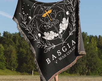 Dark Acadamia Dragon Rider Blanket, Dragon Lover gift, Black Friday Gift, Woven Thrown Blanket for her, Booktok Merch, Basgiath Merch