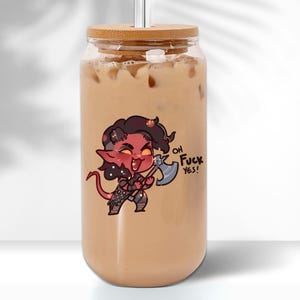 Karlach Gamer Glass Tumbler: Funny RPG Gift image 3