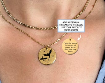 Gold Dragon Pendant Necklace: Fantasy Reader Gift